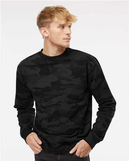 Black Camo Midweight Crewneck Sweatshirt