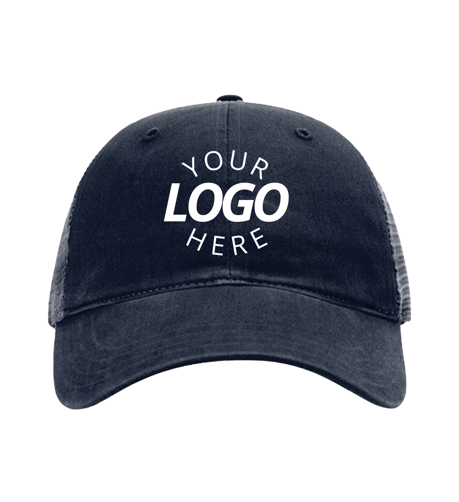 Garment-Washed Trucker Cap Navy