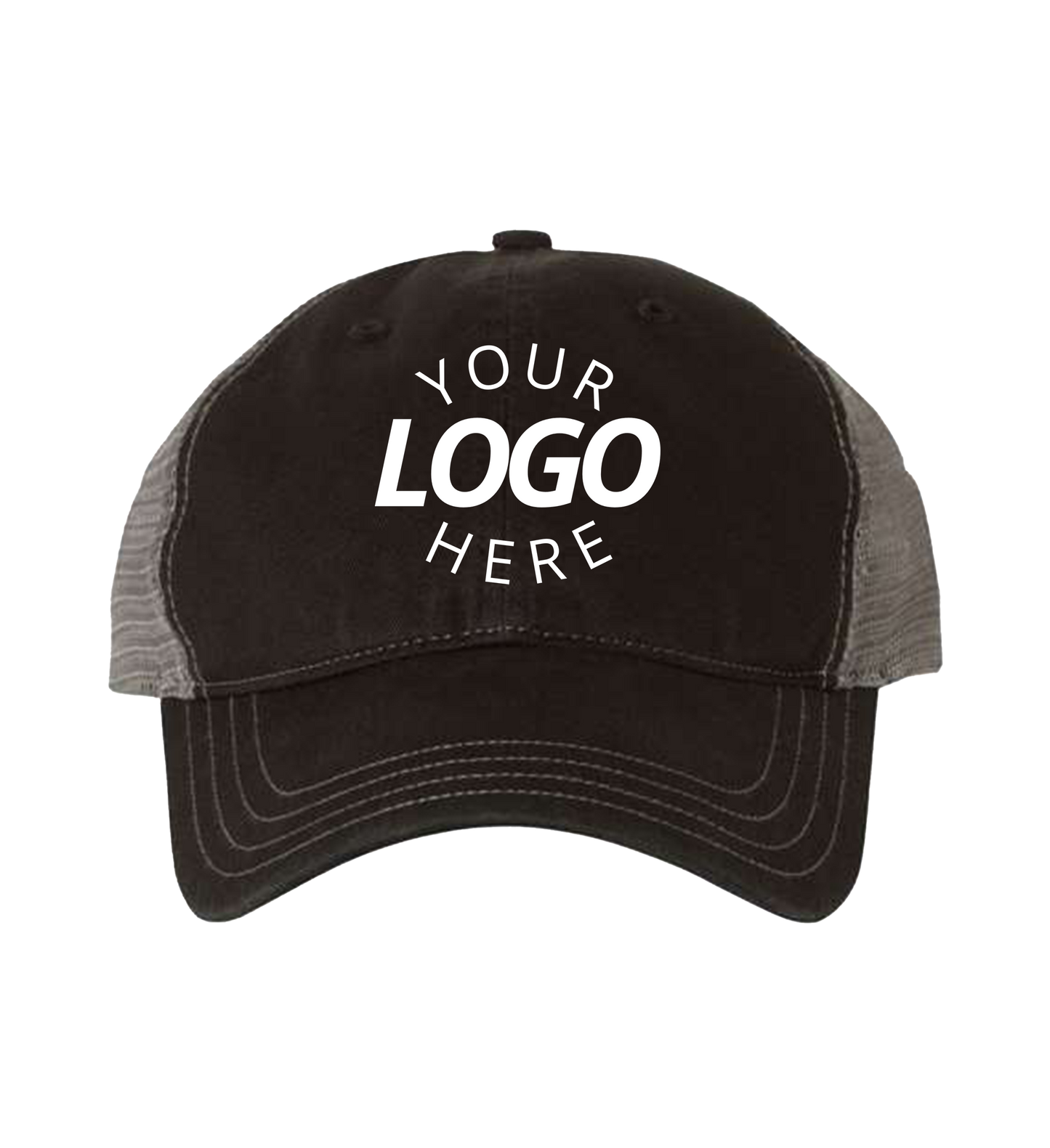 Garment-Washed Trucker Cap Black charcoal