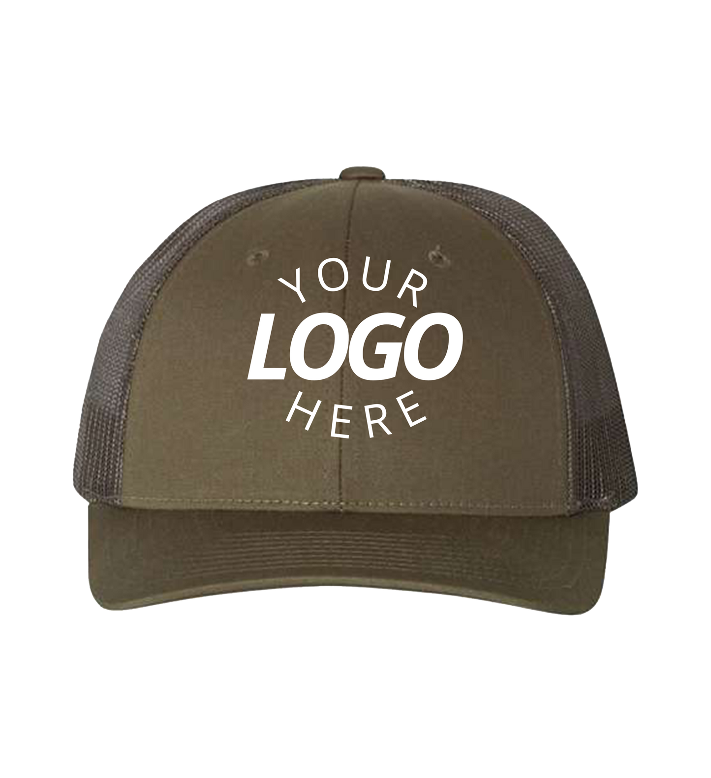 Snapback chocolate chip / grey brown trucker cap with logo on the front
