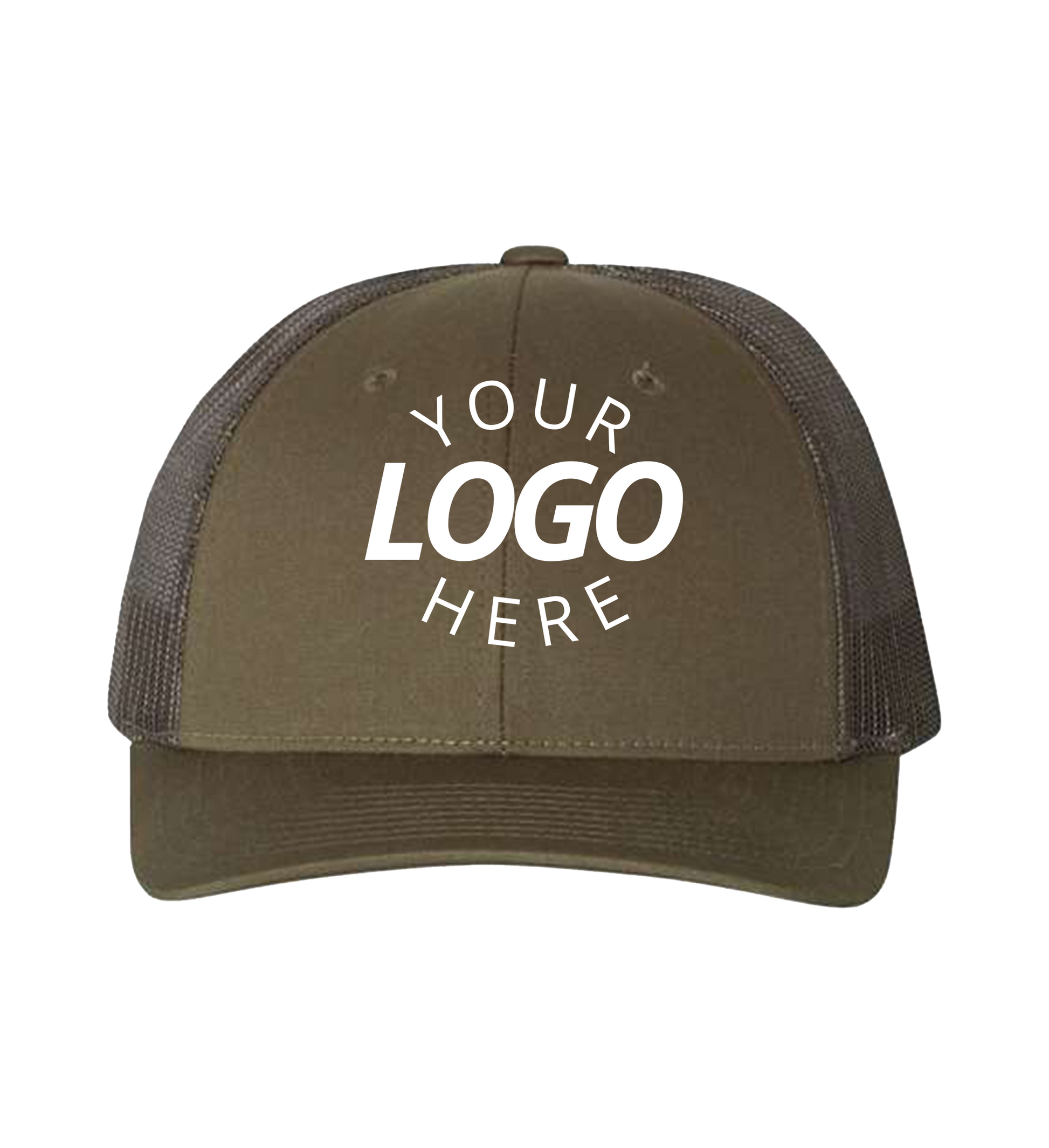 Snapback chocolate chip / grey brown trucker cap with logo on the front