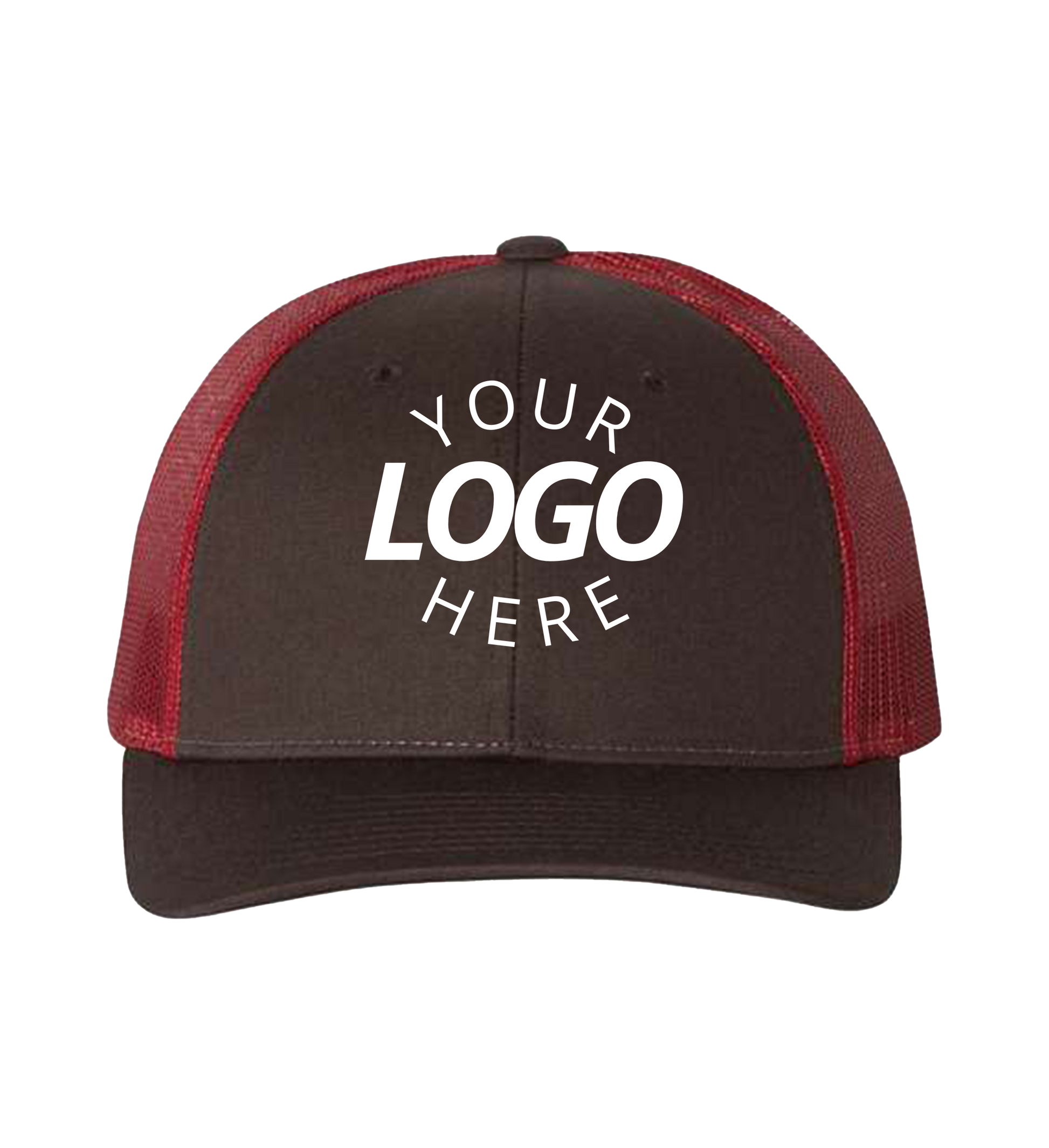 Snapback coffee / claret trucker cap with logo on the front