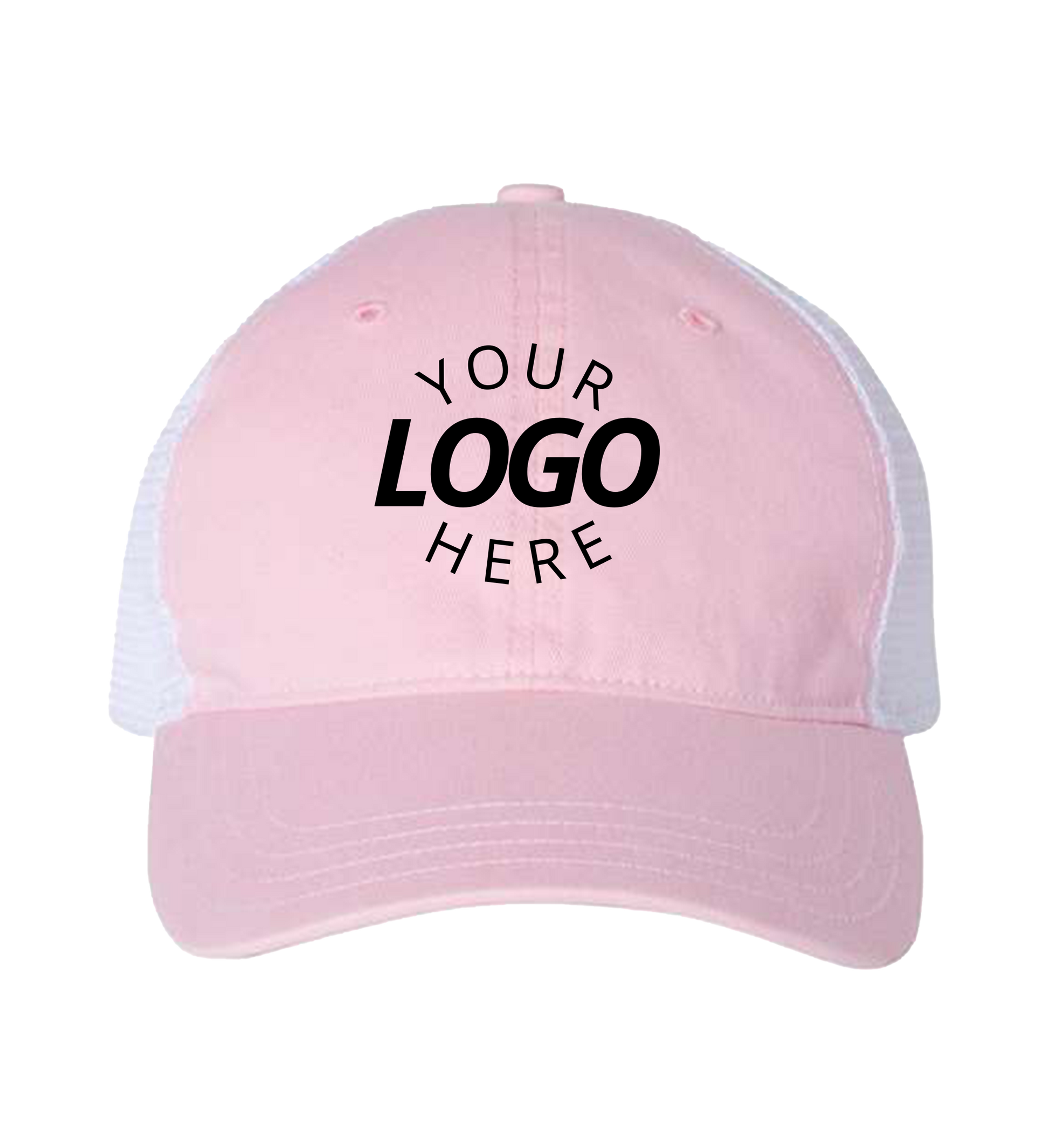 Garment-Washed Trucker Cap Pink/white