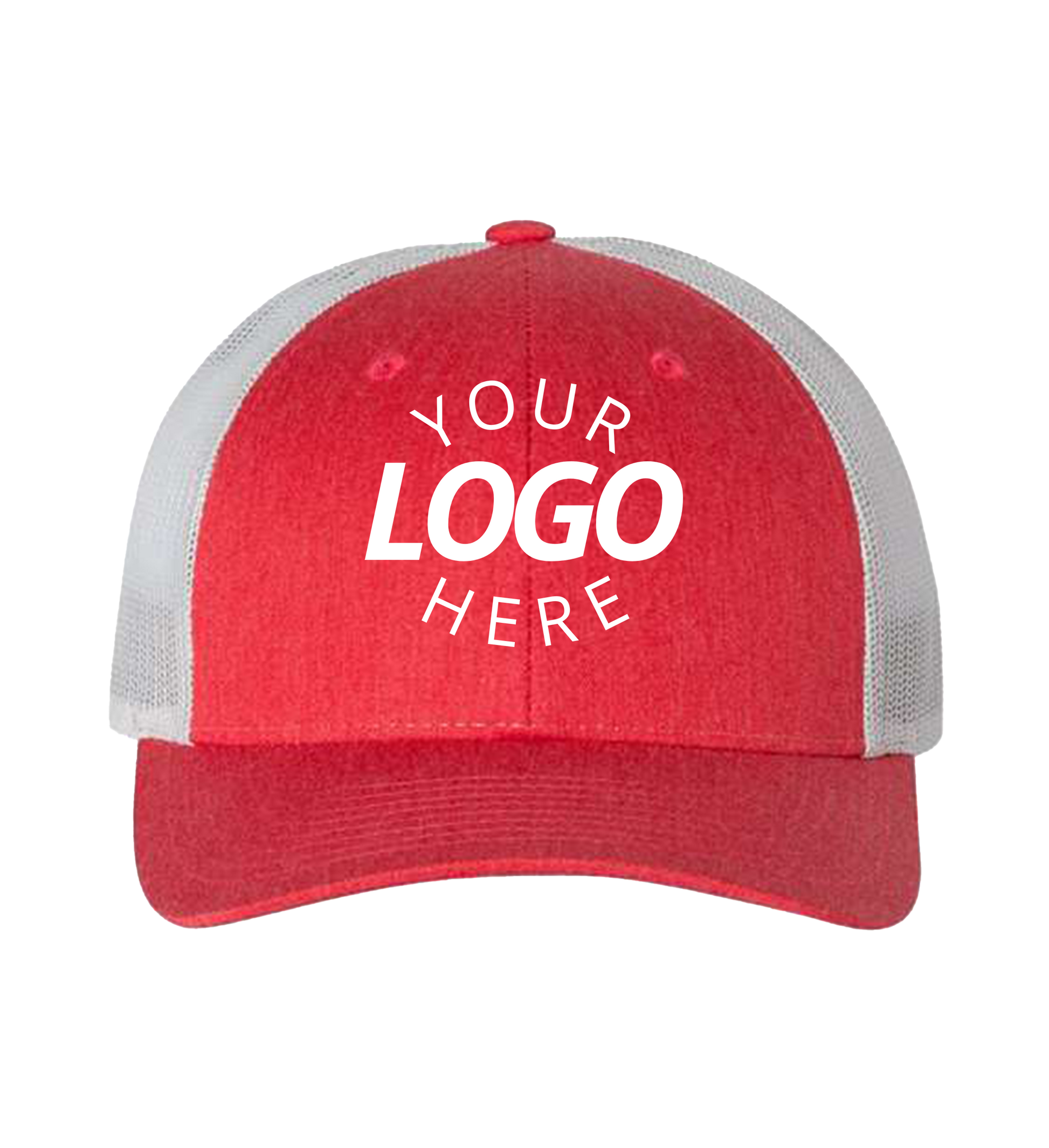 Snapback heather red / light grey trucker cap with logo on the front