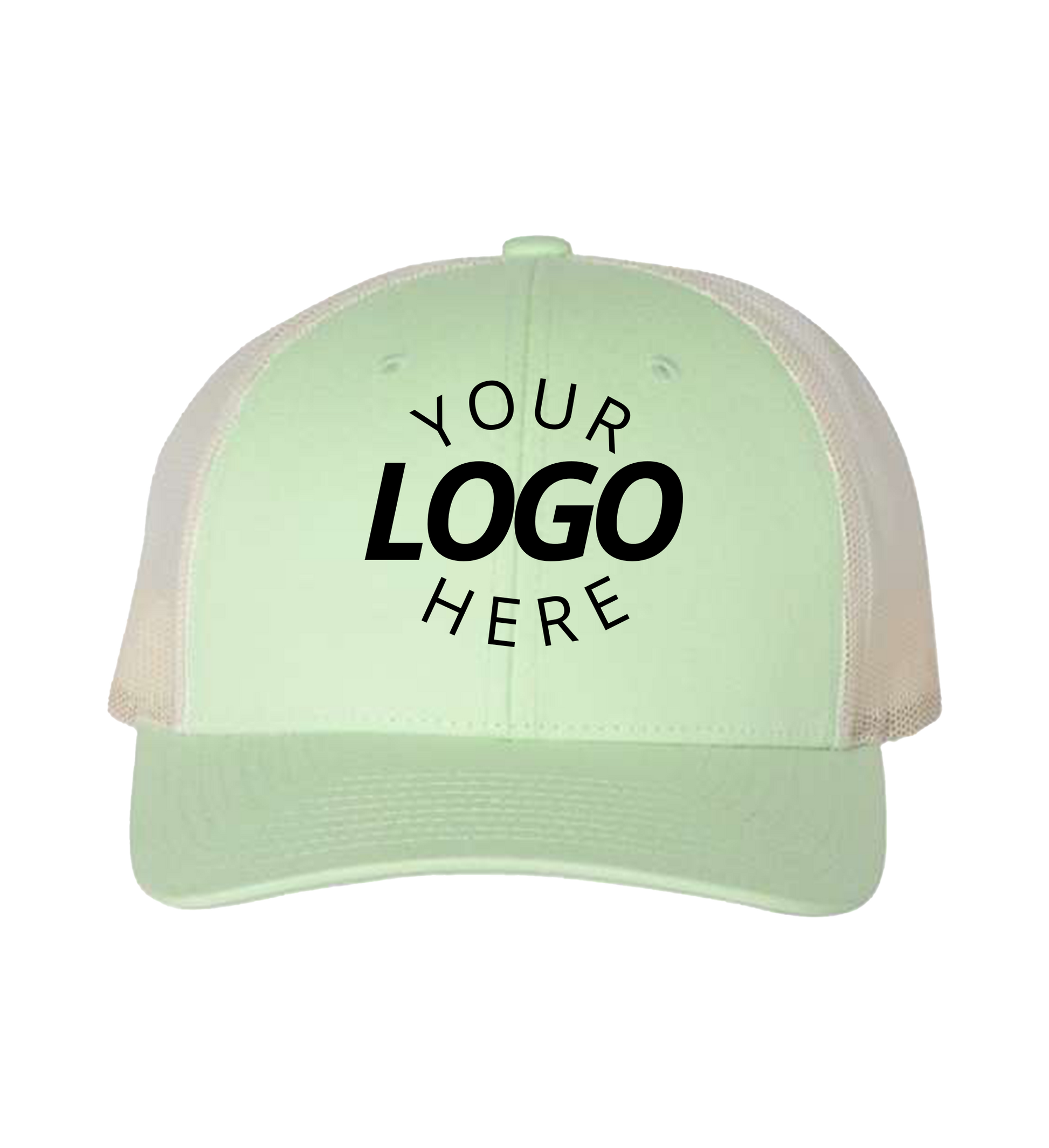 Snapback pale green/ birch trucker cap with logo on the front