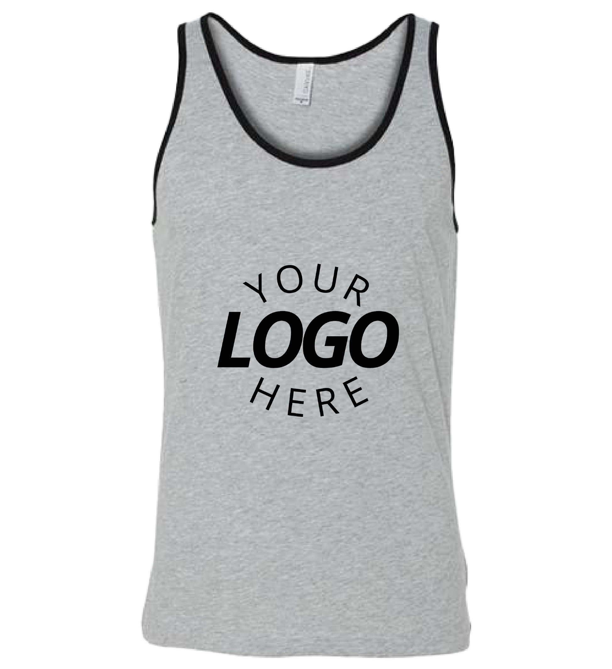 An Athletic ash and black customizable blank jersey tank