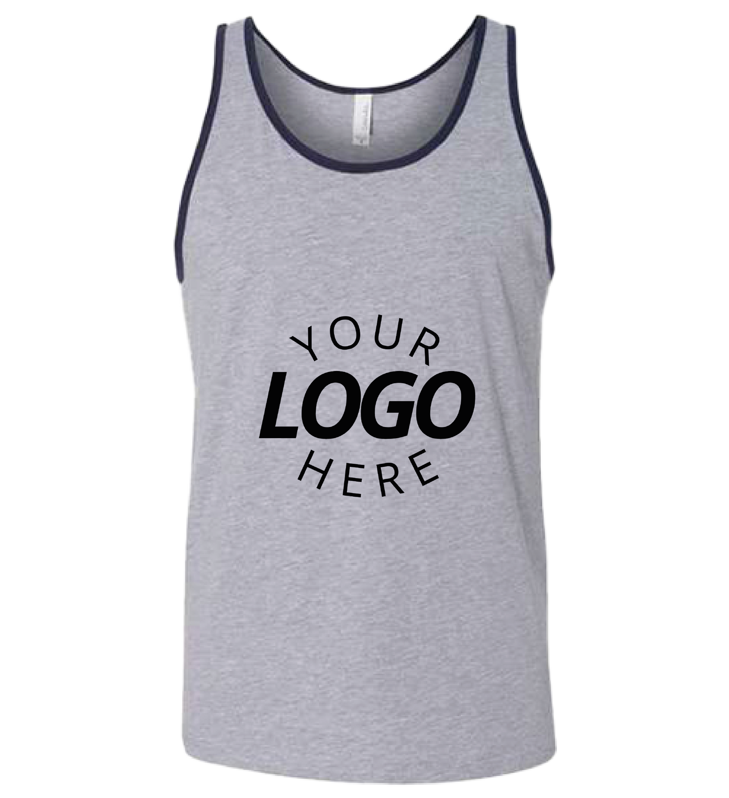 A navy and ash customizable blank jersey tank