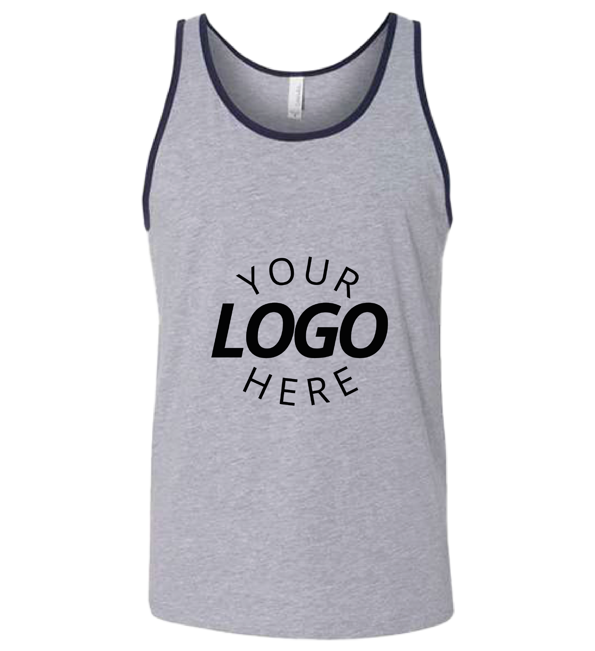 A navy and ash customizable blank jersey tank