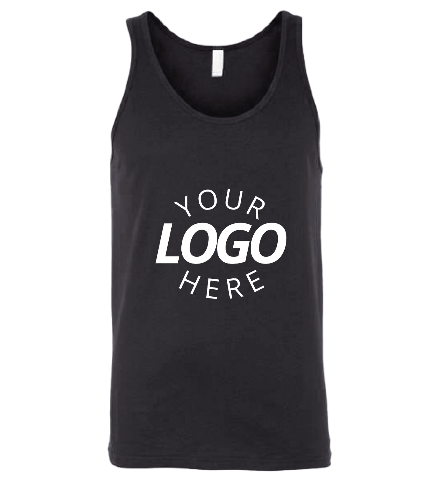 A charcoal black customizable blank jersey tank