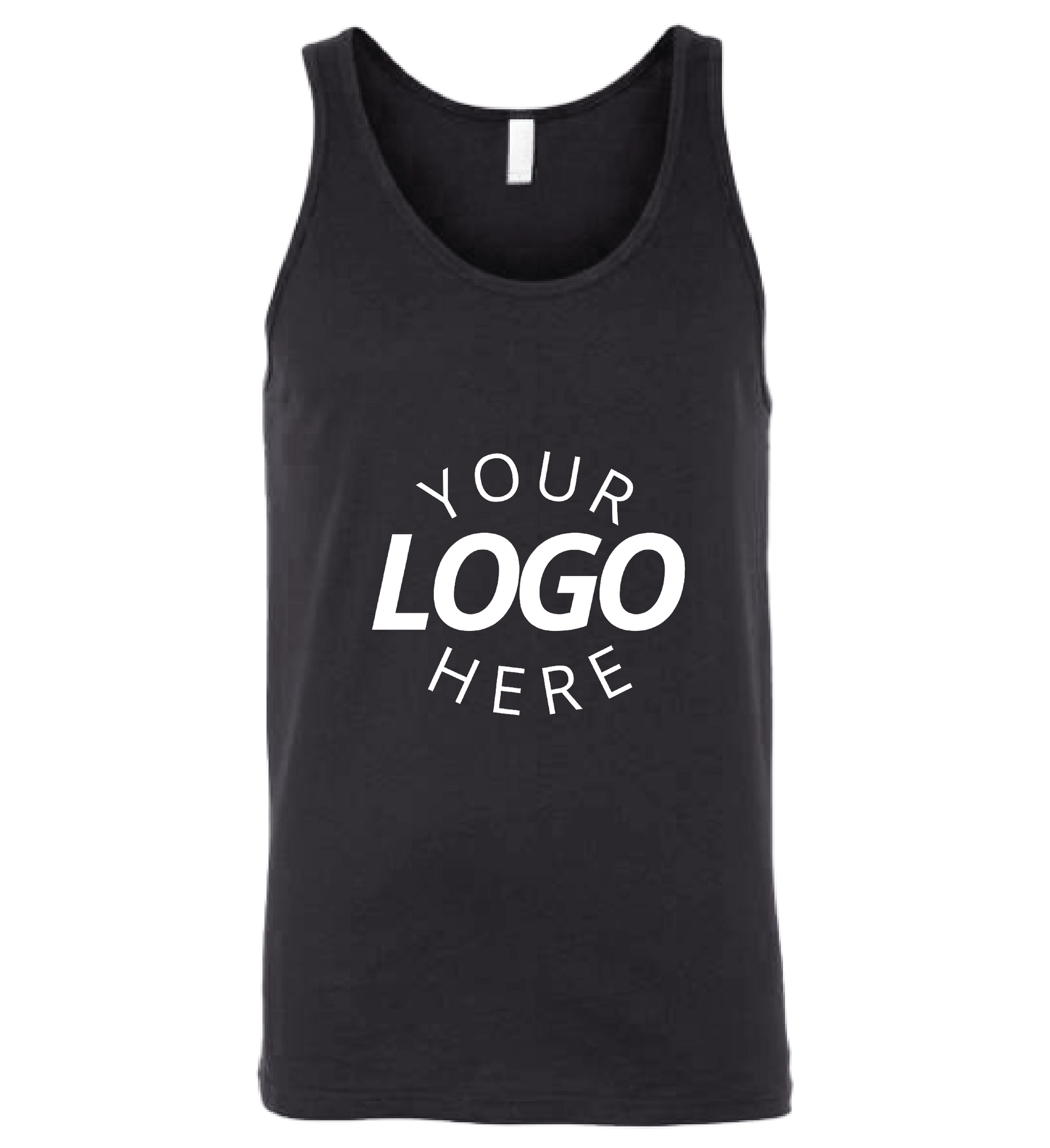 A charcoal black customizable blank jersey tank