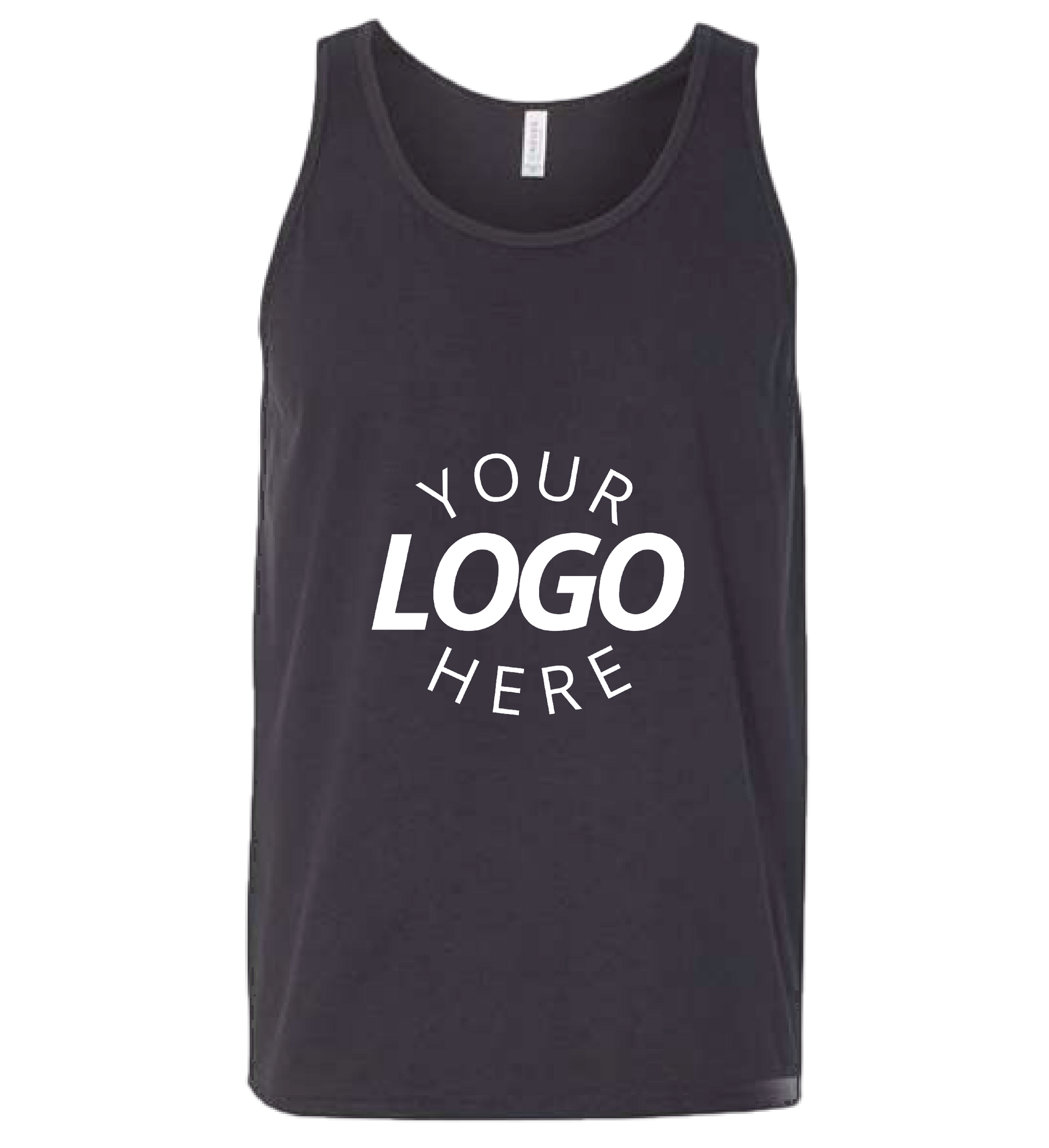 A dark grey customizable blank jersey tank