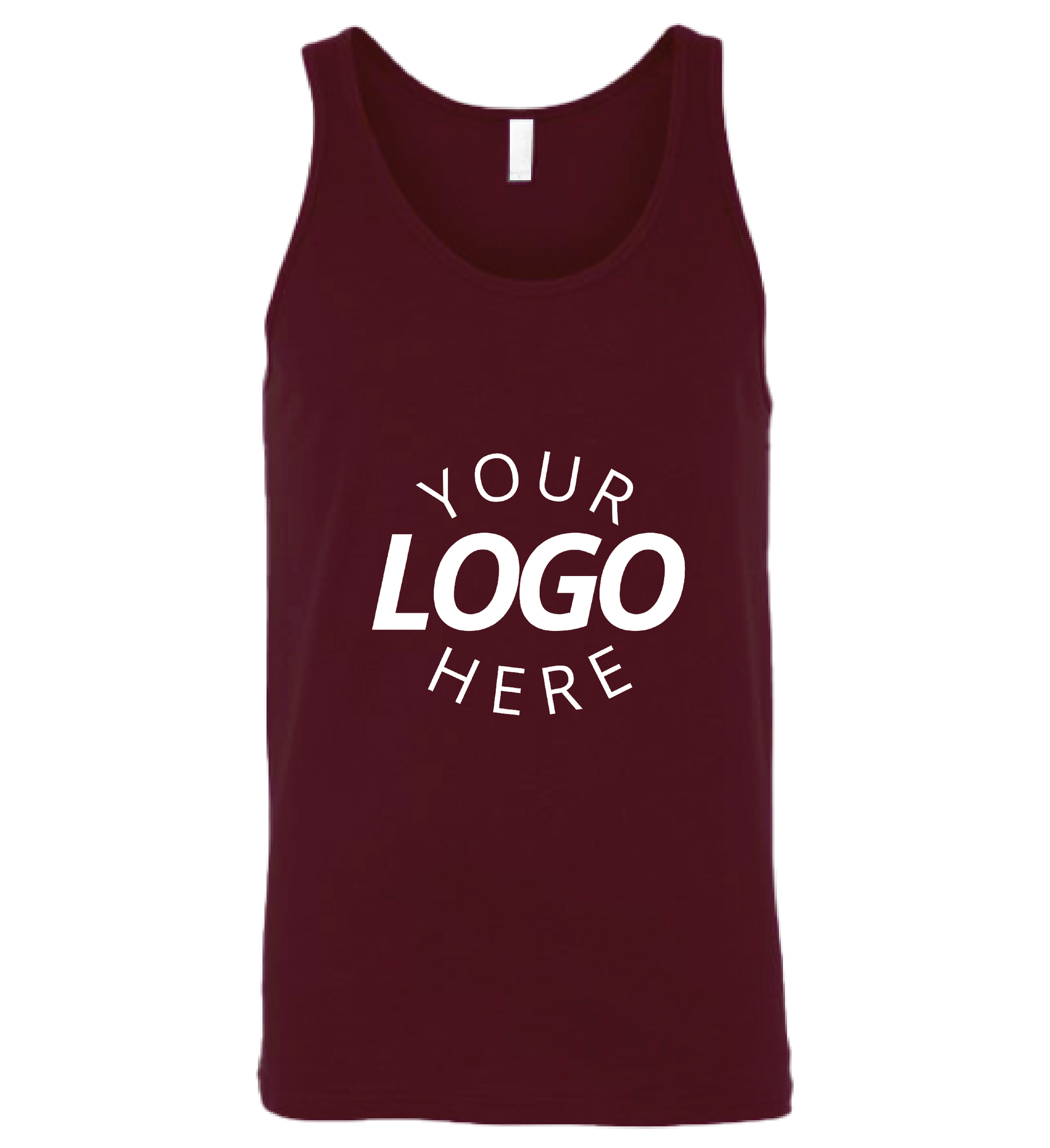 A maroon customizable blank jersey tank