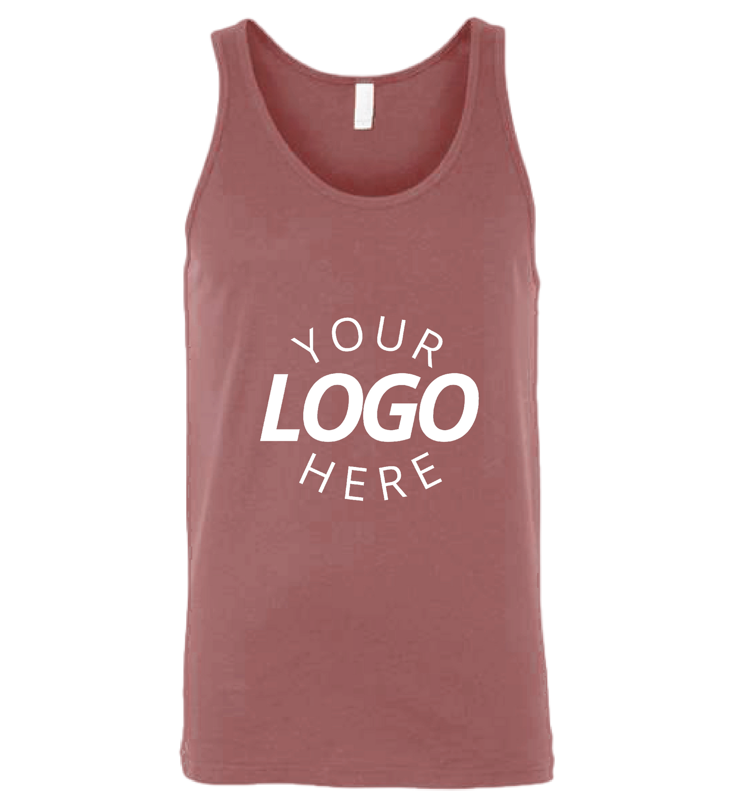 A mauve customizable blank jersey tank