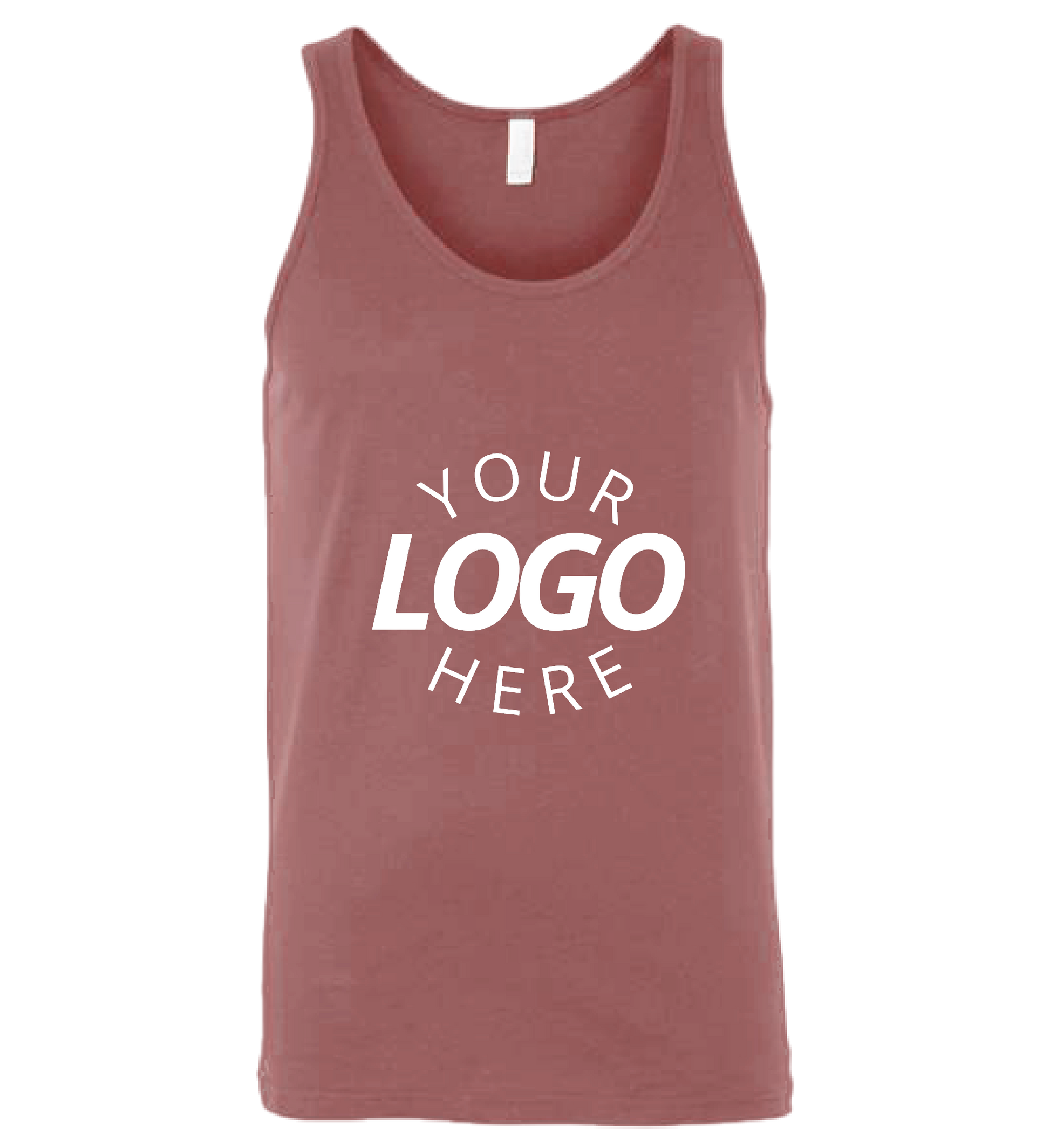 A mauve customizable blank jersey tank