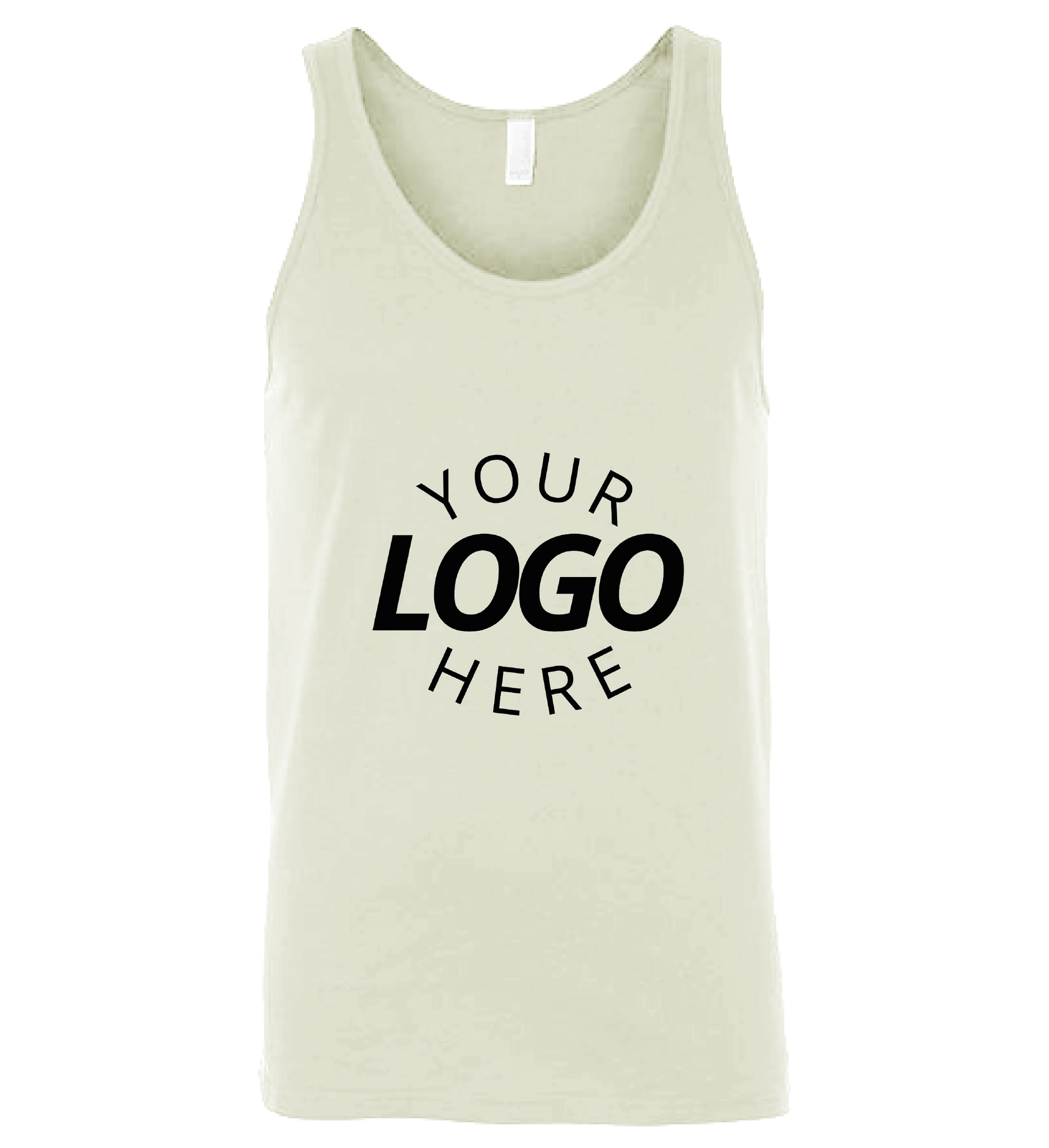 A natural color customizable blank jersey tank