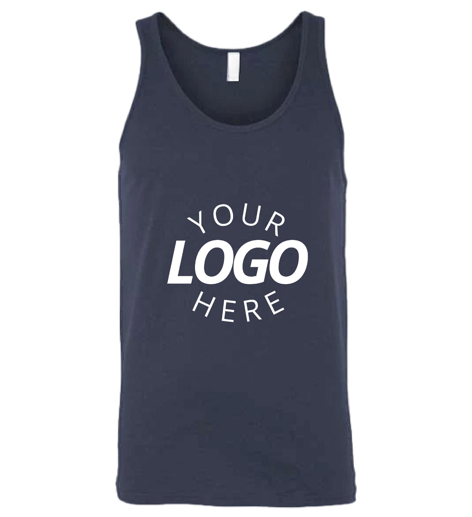 A navy customizable blank jersey tank
