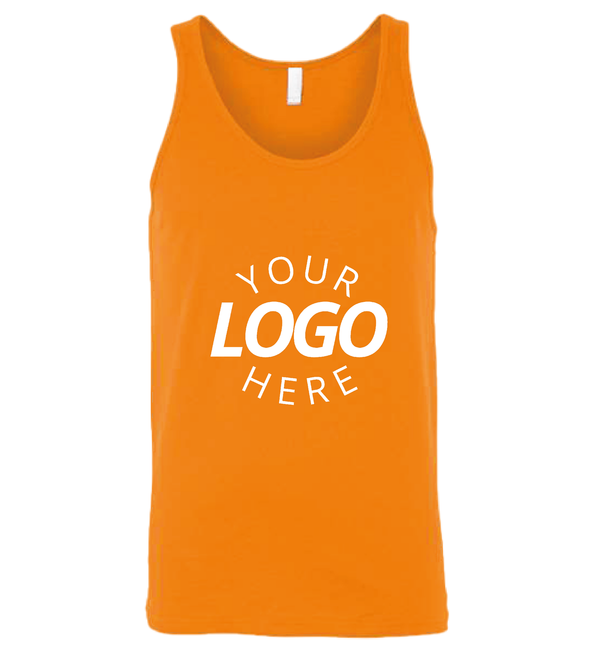 A orange customizable blank jersey tank