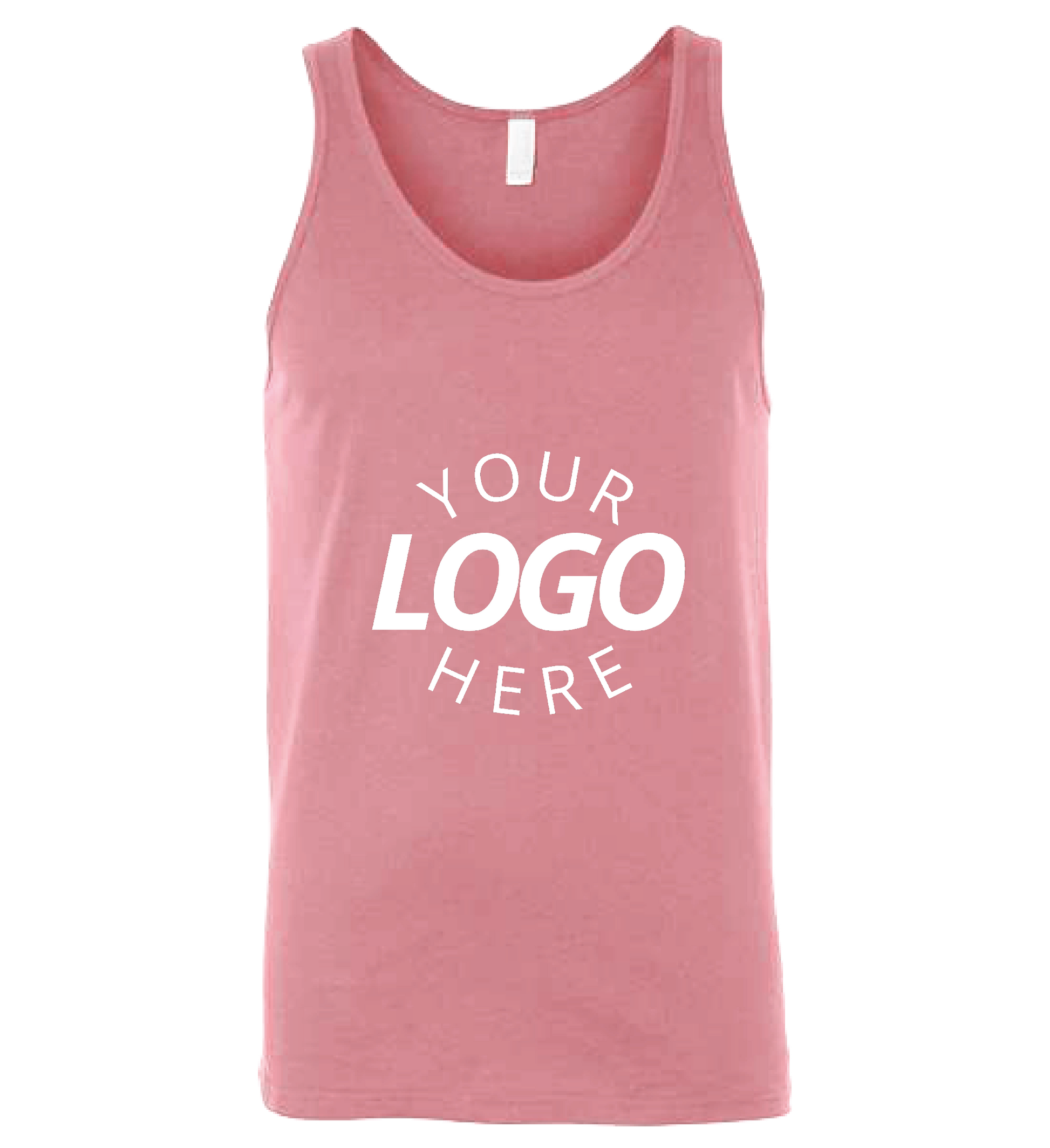 A pink customizable blank jersey tank