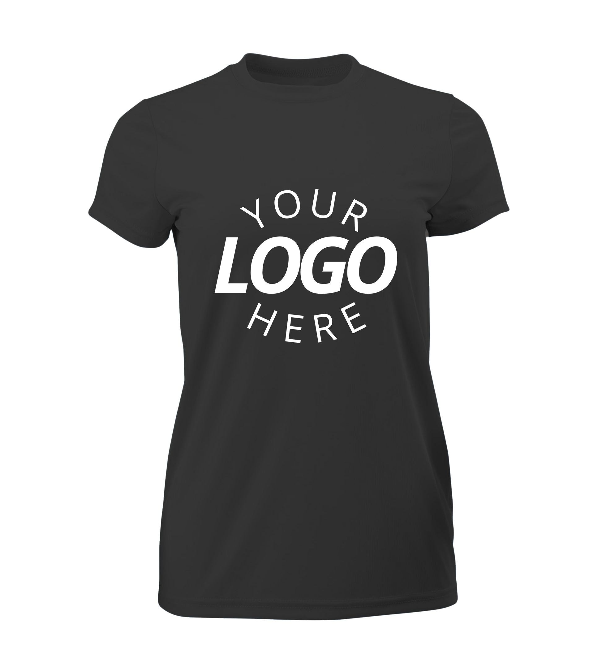 Black Blank women’s t-shirt displayed for customization