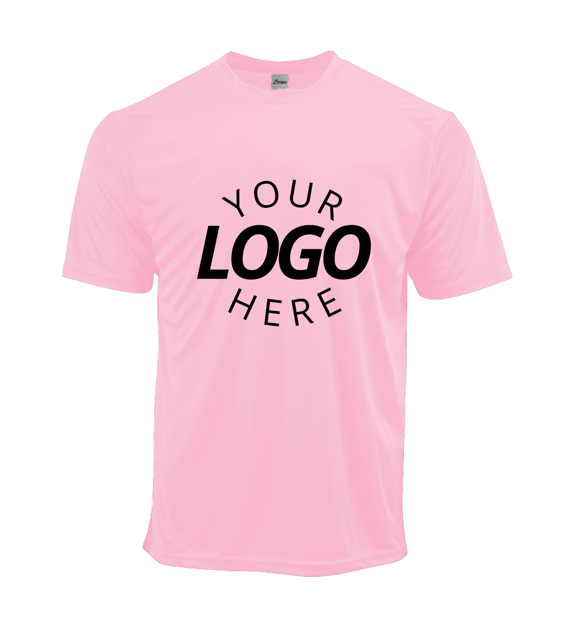 Charity Pink crew neck men's t-shirt with logo on chest