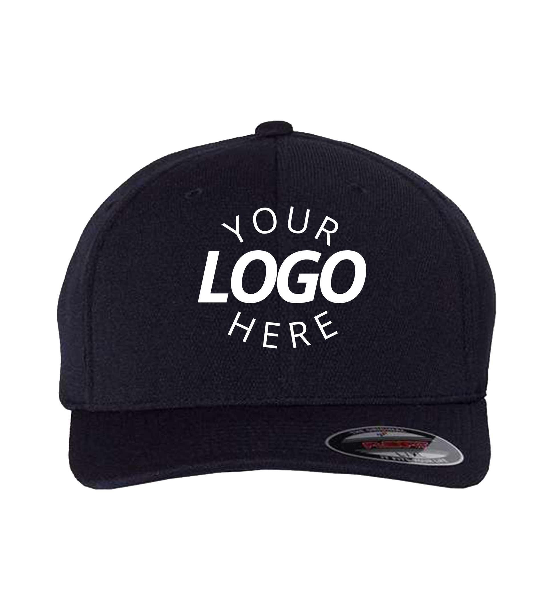 A dark blue Blank Baseball Cap with custom logo placement area showcased on front