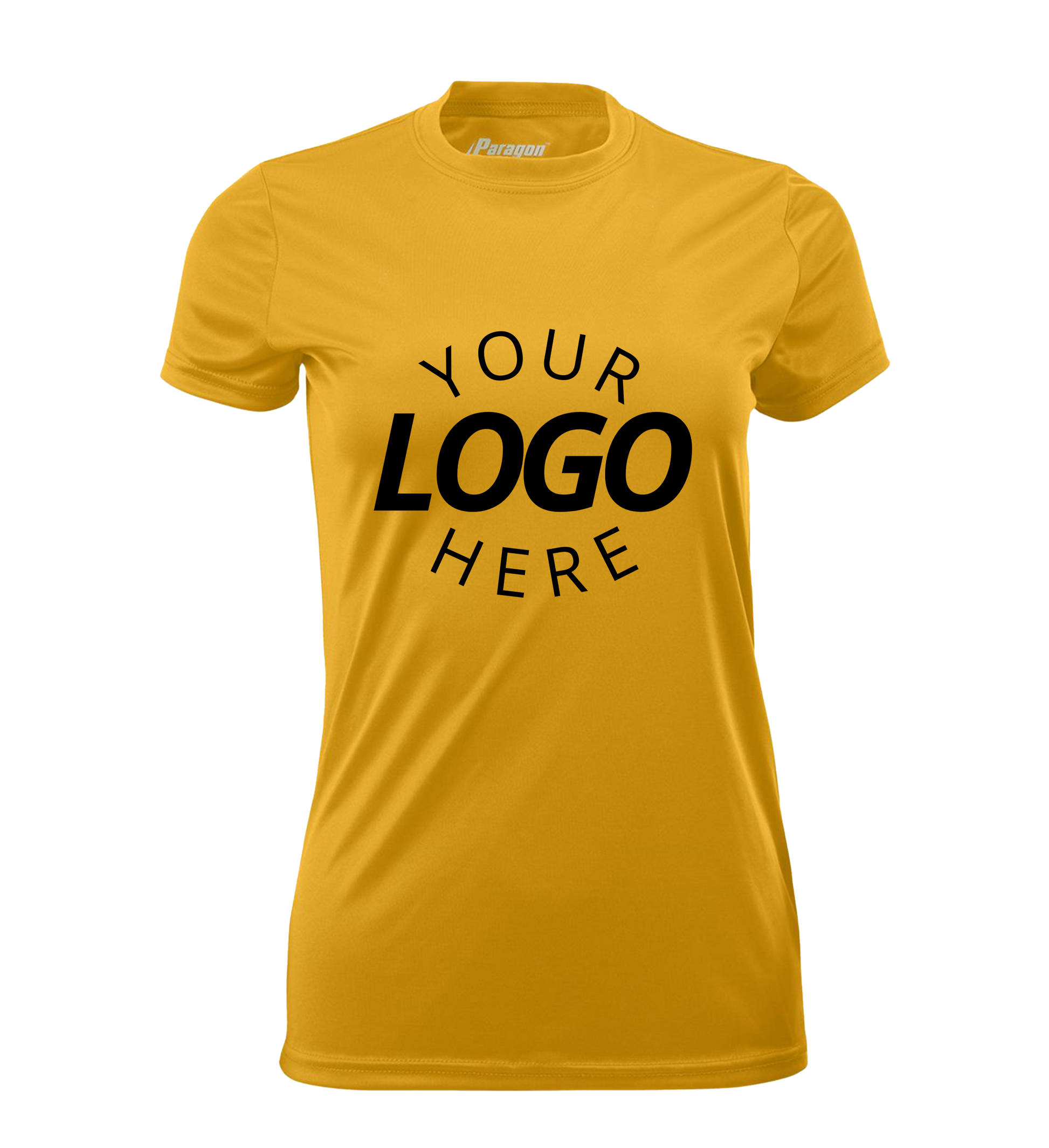 Gold Blank women’s t-shirt displayed for customization
