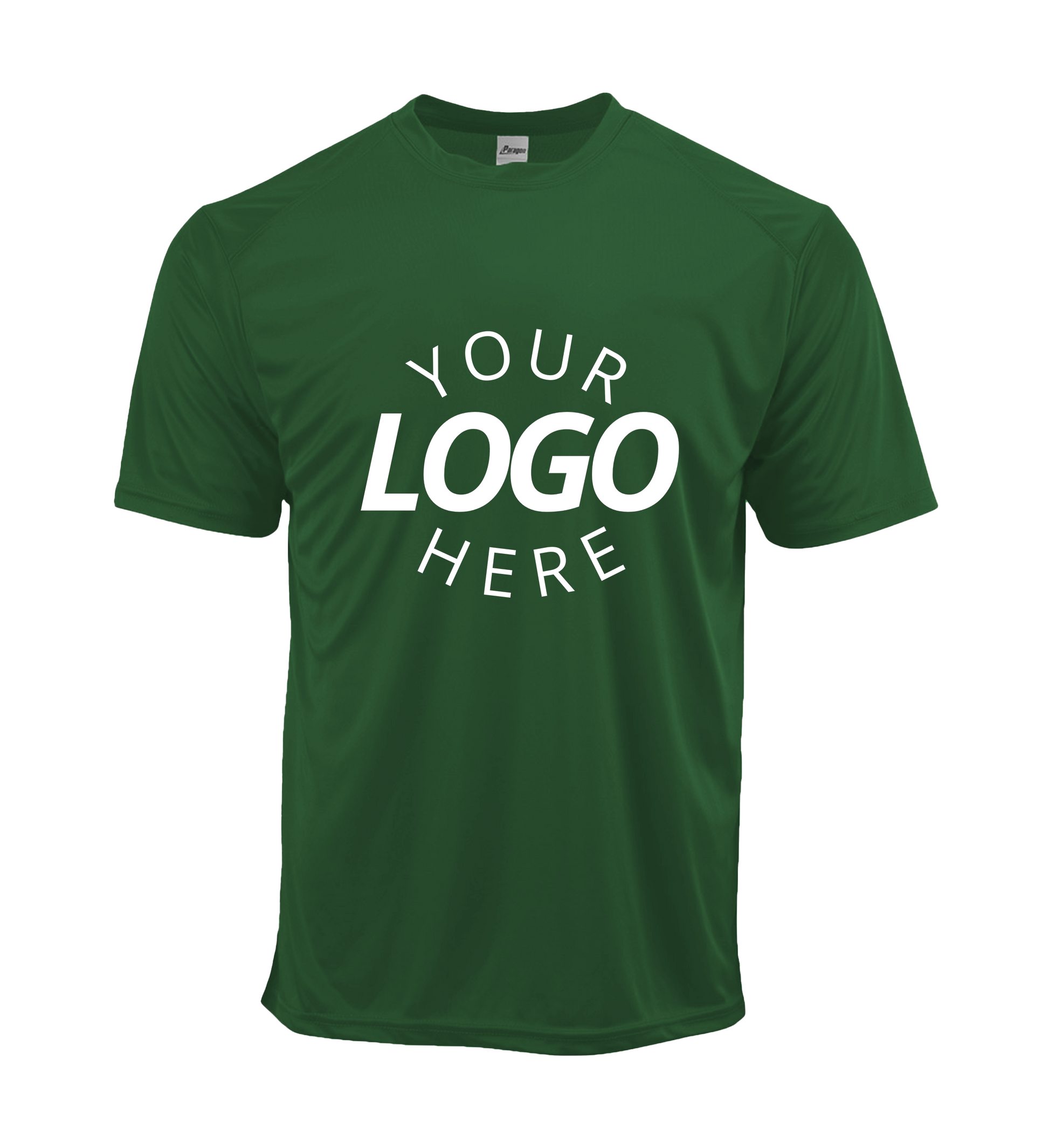 Hunter Green crew neck men's t-shirt with logo on chest