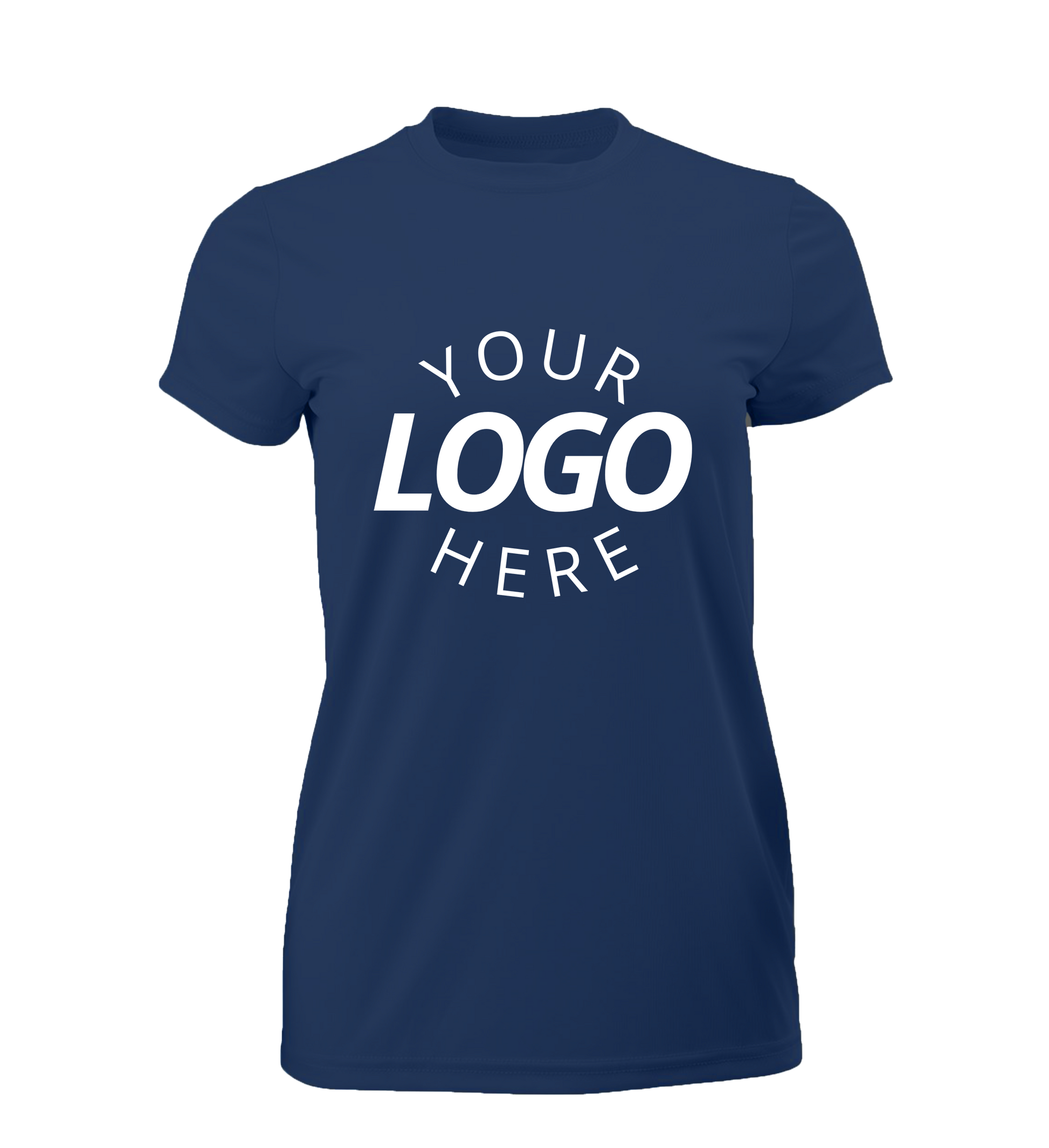 Navy blue Blank women’s t-shirt displayed for customization