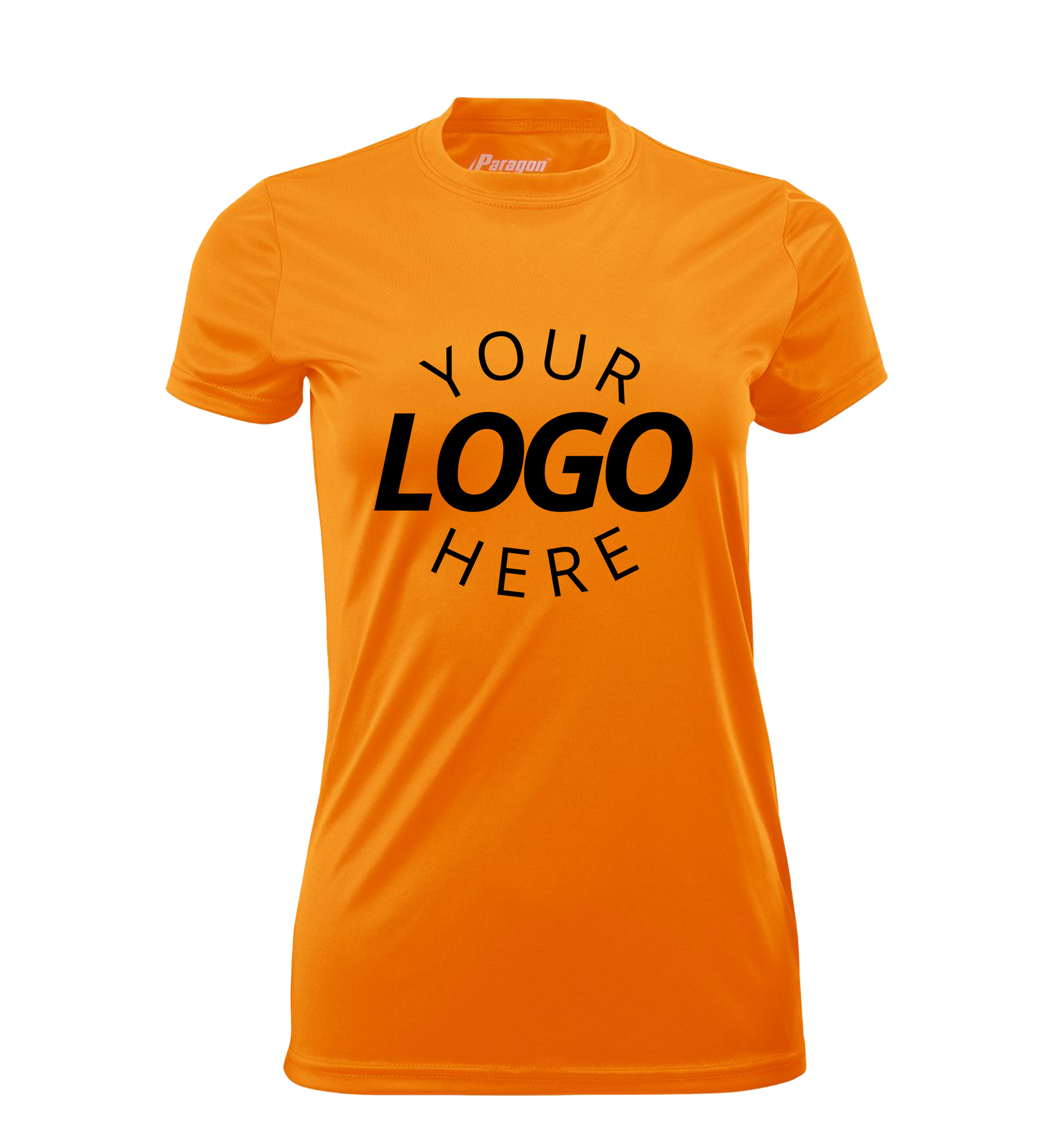 Neon orange Blank women’s t-shirt displayed for customization