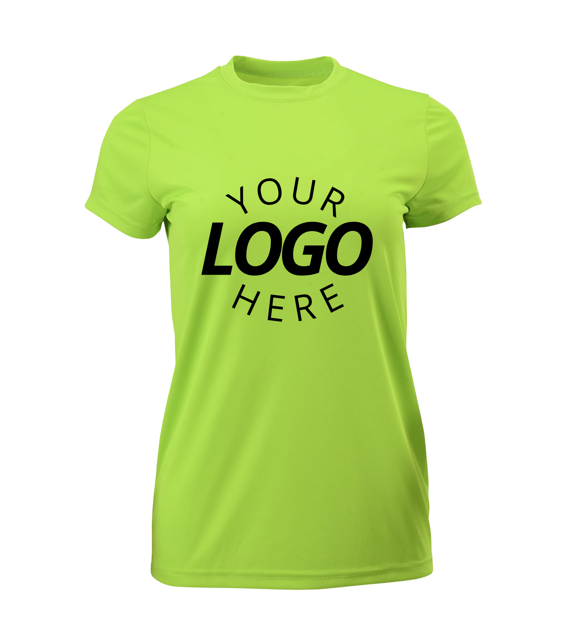 Neon lime Blank women’s t-shirt displayed for customization