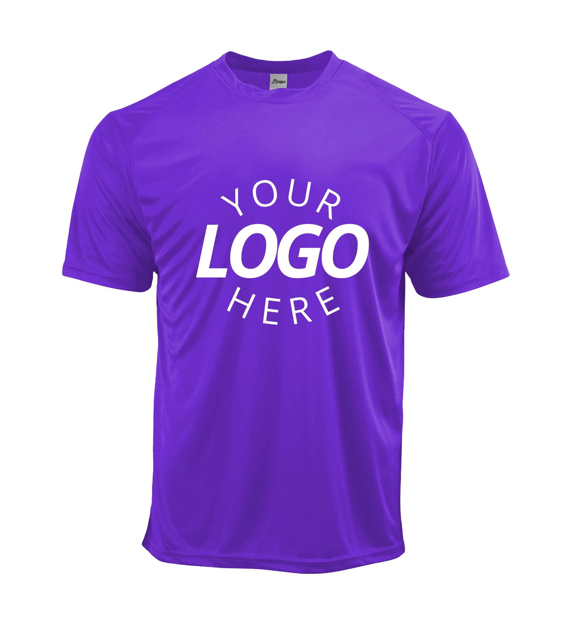 Purple crew neck men's t-shirt with logo on chest