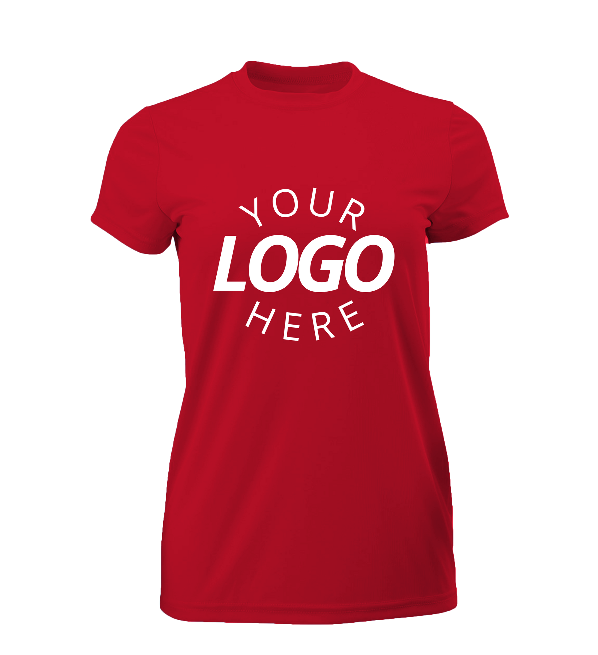 Red Blank women’s t-shirt displayed for customization