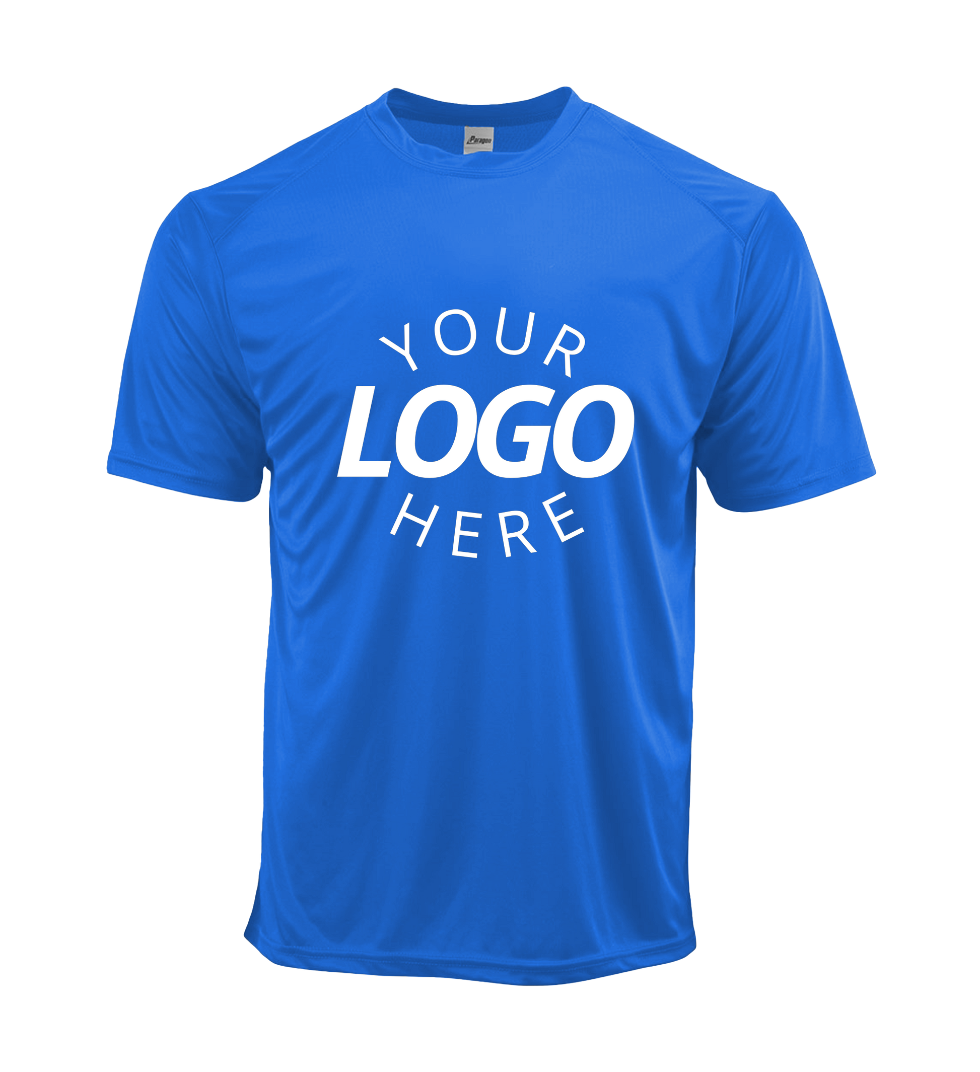 Royal crew neck men's t-shirt with logo on chest