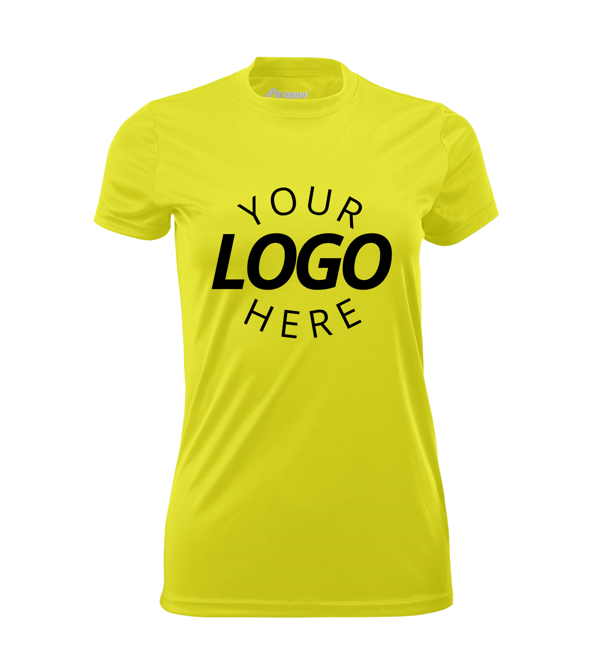 Safety green Blank women’s t-shirt displayed for customization