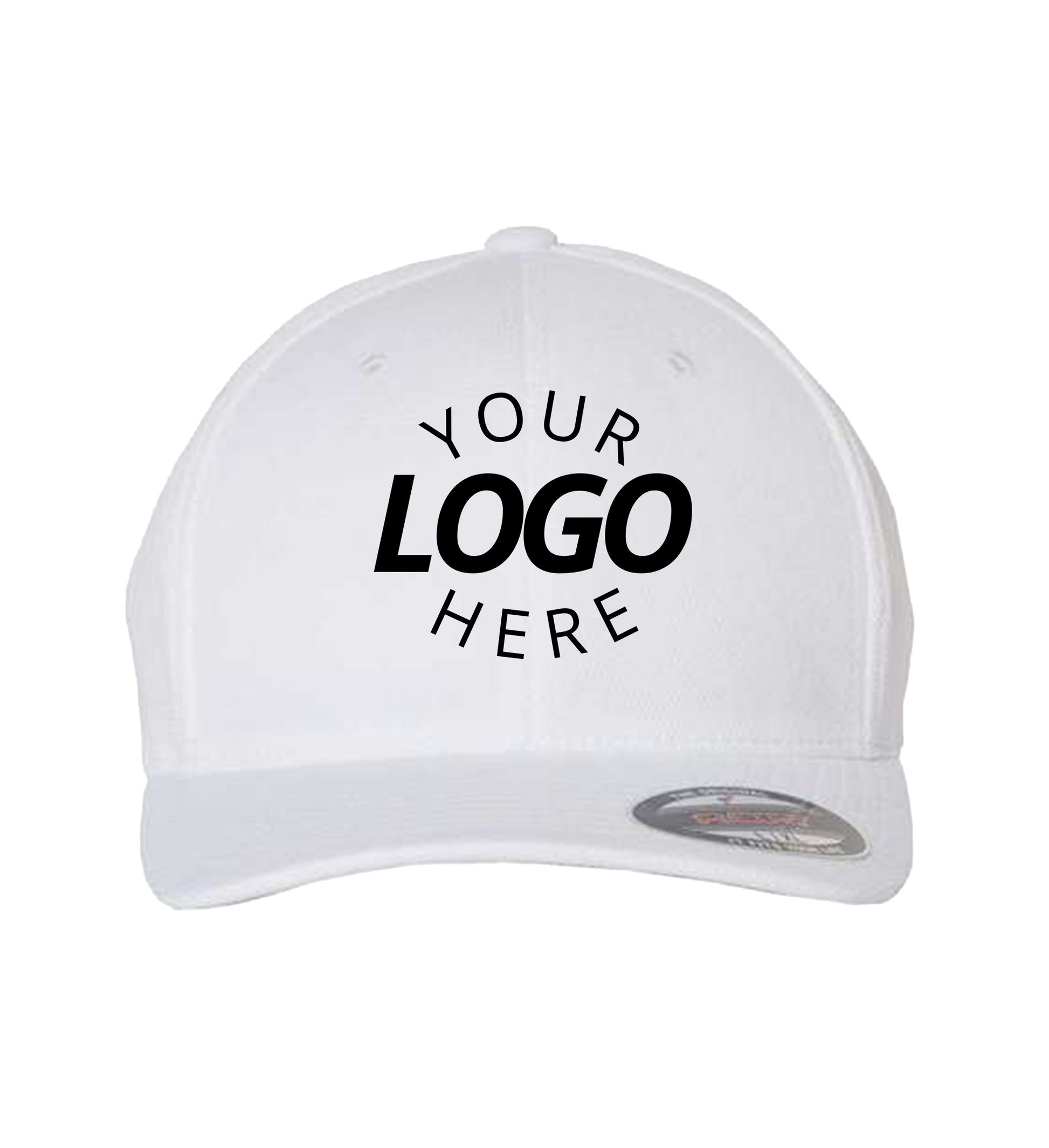 A white Blank Baseball Cap with custom logo placement area showcased on front