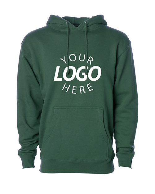 Green Customizable Heavyweight Hooded Sweatshirt.