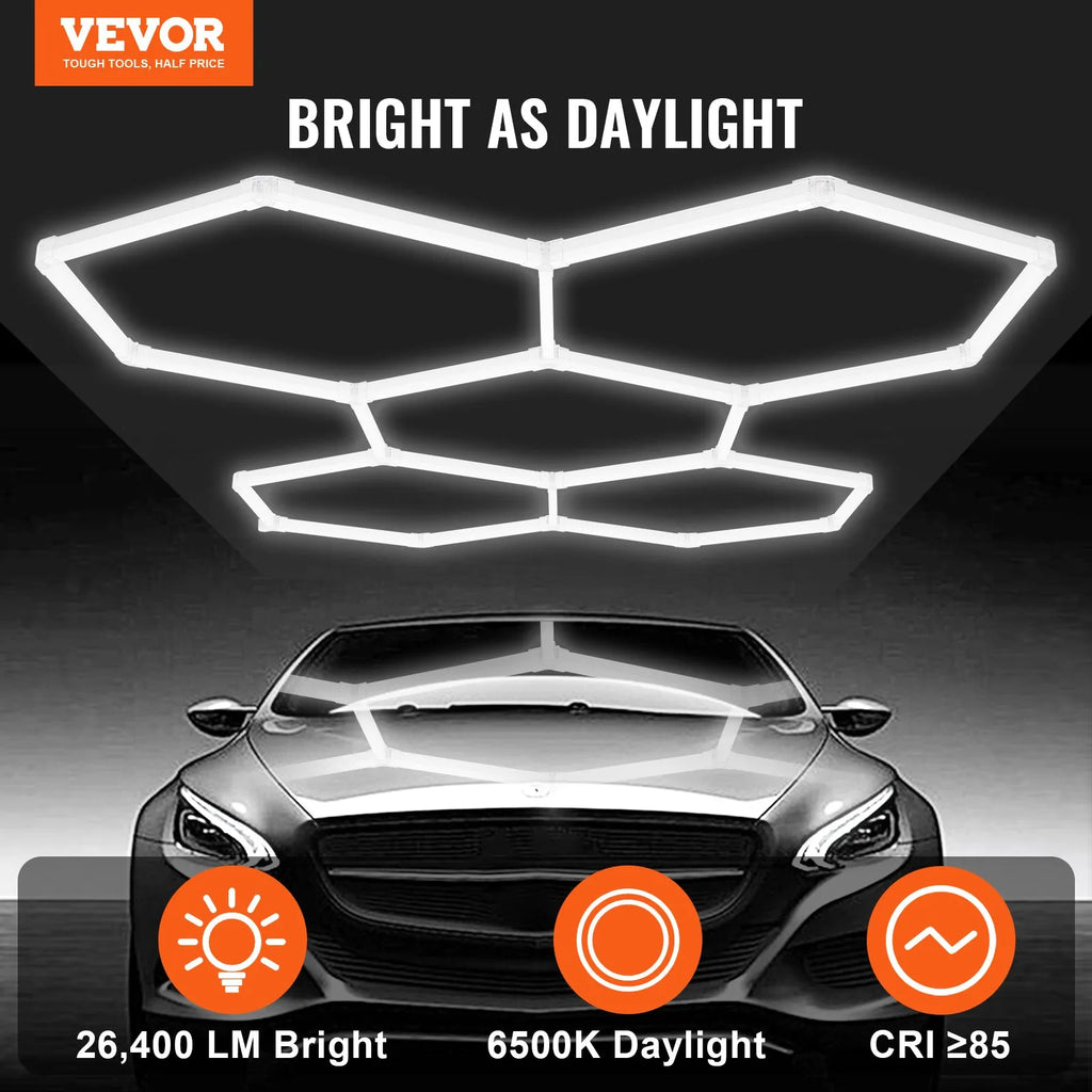 Hexagon Shop Lights — Pro Series (6500K, CRI ≥84)