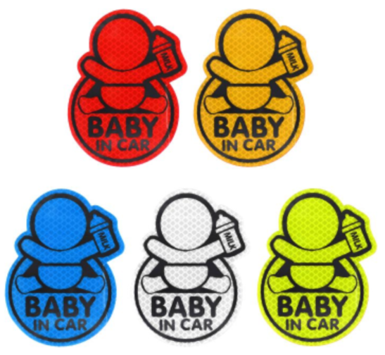 BABY IN CAR reflective stickers