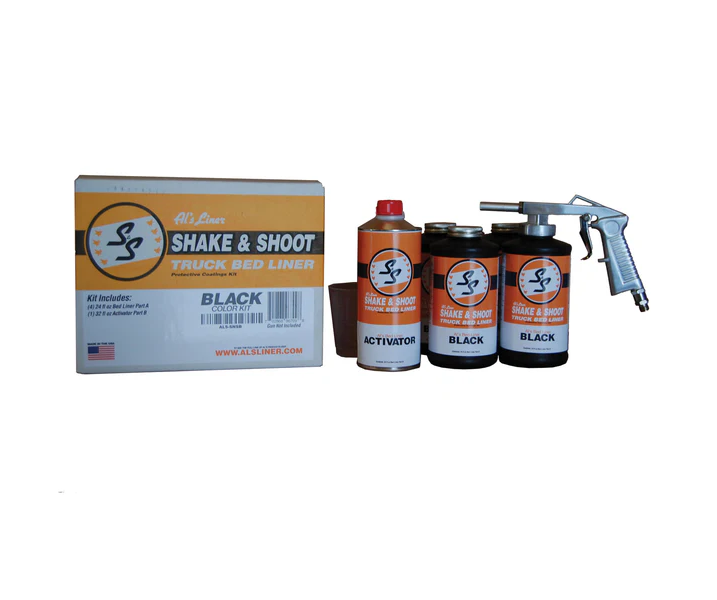 Shake & Shoot Black 4 Quart Truck Bed Liner Kit w/ Applicator Gun