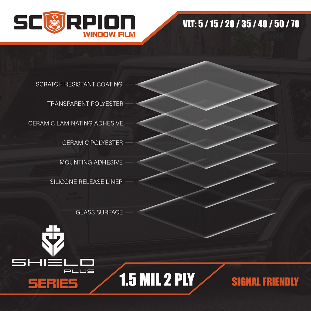 Shield Plus Series Nano-Ceramic Ir Automotive Film 100' Rolls