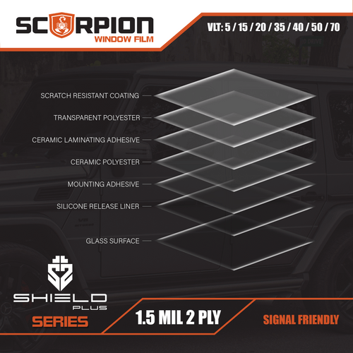 Shield Plus Series Nano-Ceramic Ir Automotive Film 100' Rolls