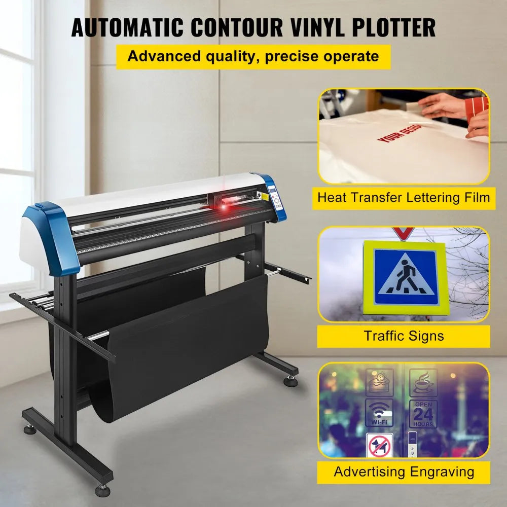 VEVOR 53-Inch Automatic Contour Vinyl Cutter Plotter Force & Speed Adjustable Sign Cutting With Floor Stand