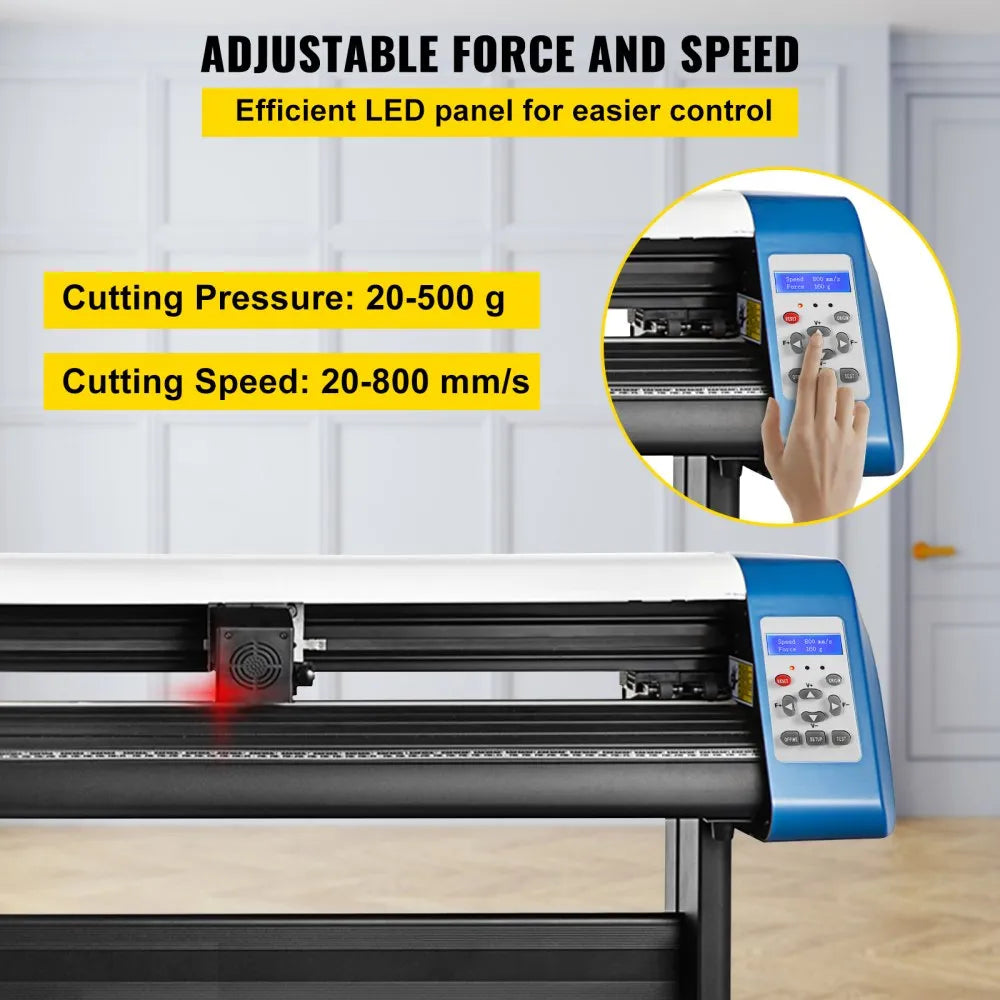 VEVOR 53-Inch Automatic Contour Vinyl Cutter Plotter Force & Speed Adjustable Sign Cutting With Floor Stand