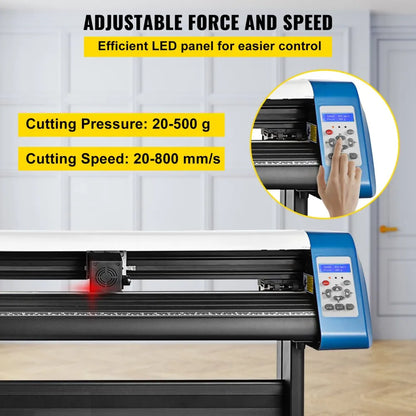 VEVOR 53-Inch Automatic Contour Vinyl Cutter Plotter Force & Speed Adjustable Sign Cutting With Floor Stand