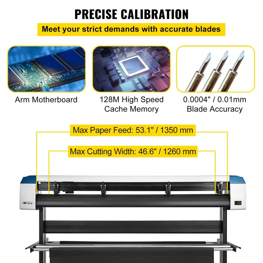VEVOR 53-Inch Automatic Contour Vinyl Cutter Plotter Force & Speed Adjustable Sign Cutting With Floor Stand
