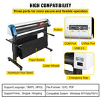 VEVOR 53-Inch Automatic Contour Vinyl Cutter Plotter Force & Speed Adjustable Sign Cutting With Floor Stand