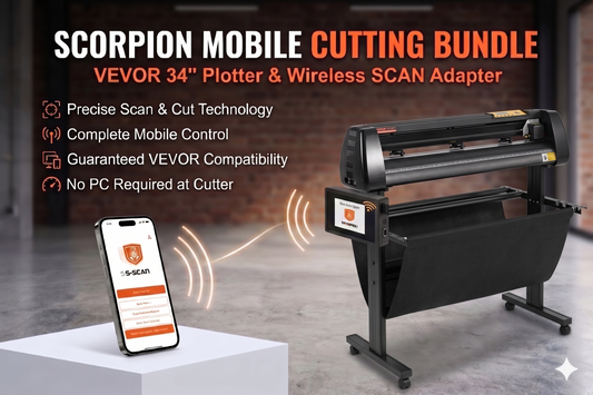 The Scorpion Mobile Cutting Bundle: VEVOR 34" Plotter + Wireless SCAN Adapter